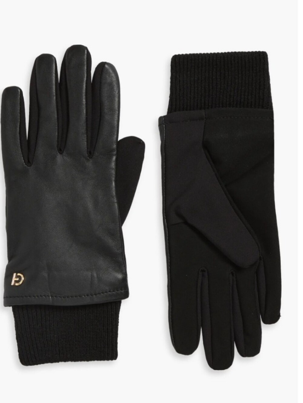 Cole Haan Leather Stretch Palm Gloves